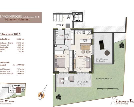 Neubauwohnung im Erdgeschoß mit 2 Terrassen und Garten, AUT