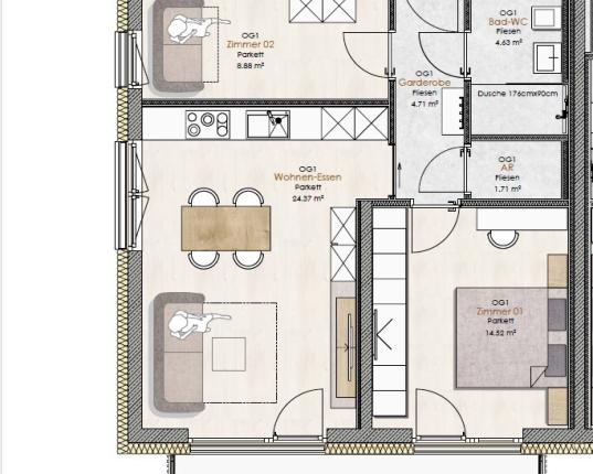 Zweitwohnsitzfähige Eigentumswohnung mit Balkon  im 1. OG (TOP 4), AUT